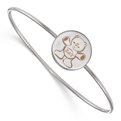 Sigma Delta Tau Sorority Enameled Slip-On Bangle in Sterling Silver 8.05 gr