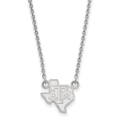 Texas A&M University Aggies Small Pendant Necklace in Sterling Silver 2.80 gr