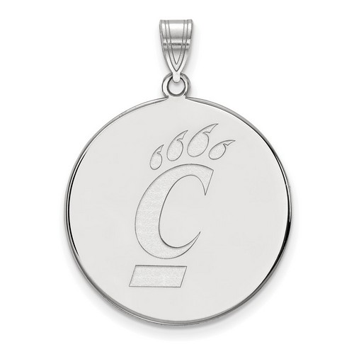 University of Cincinnati Bearcats XL Disc Pendant in Sterling Silver 5.79 gr