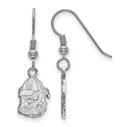 University of Georgia Bulldogs Small Dangle Earrings in Sterling Silver 1.73 gr