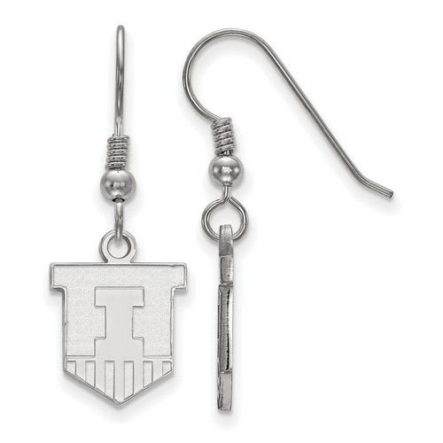 University of Illinois Fighting Illini Small Sterling Silver Dangle Earrings