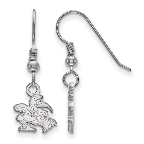 University of Miami Hurricanes XS Dangle Earrings in Sterling Silver 1.39 gr