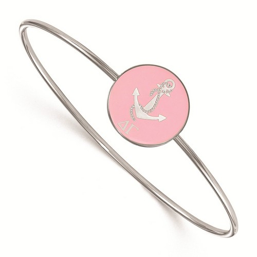 Delta Gamma Sorority Enameled Slip-On Bangle in Sterling Silver 7.33 gr