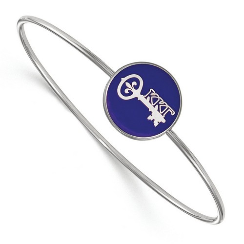 Kappa Kappa Gamma Sorority Enameled Sterling Silver Slip-On Bangle 7.33 gr