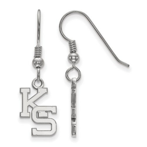 Kansas State University Wildcats Small Sterling Silver Dangle Earrings 1.45 gr