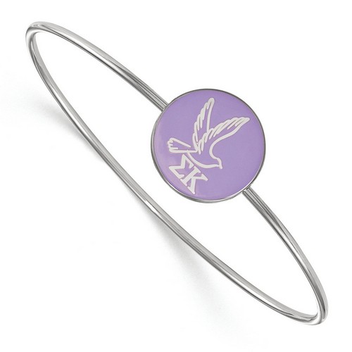 Sigma Kappa Sorority Enameled Sterling Silver Slip-On Bangle 7.33 gr