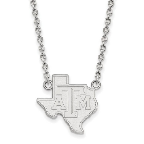 Texas A&M University Aggies Large Pendant Necklace in Sterling Silver 5.54 gr