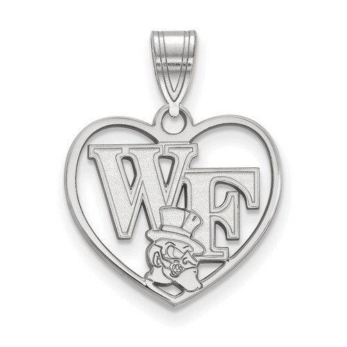 Wake Forest University Demon Deacons Sterling Silver Heart Pendant 1.66 gr