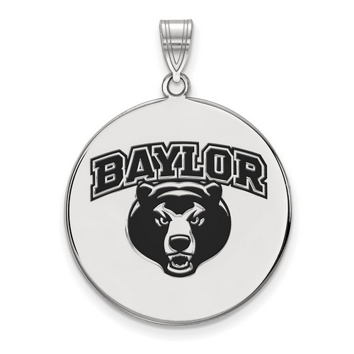 Baylor University Bears Large Disc Pendant in Sterling Silver 4.11 gr