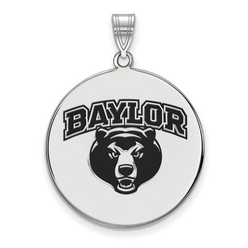 Baylor University Bears Large Disc Pendant in Sterling Silver 4.11 gr