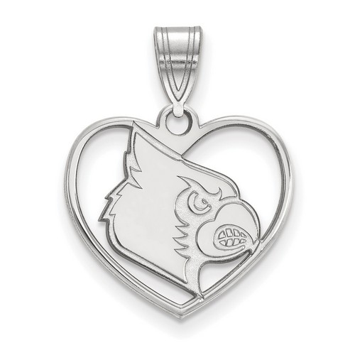 University of Louisville Cardinals Sterling Silver Heart Pendant 1.62 gr