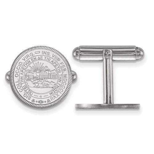 West Virginia University Mountaineers Crest Cuff Link in Sterling Silver 7.06 gr