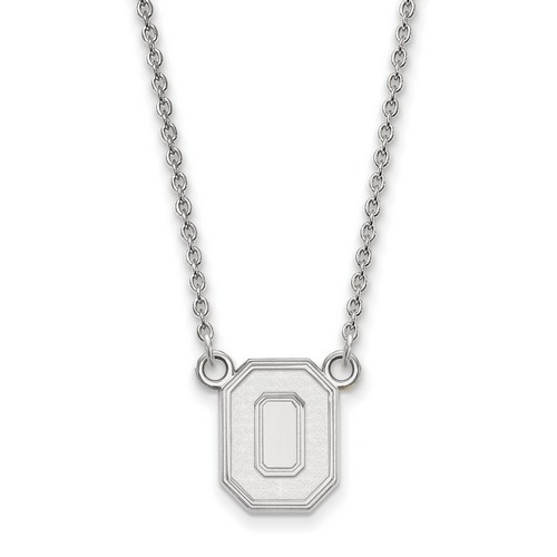 Ohio State University Buckeyes Small Pendant Necklace in Sterling Silver 3.14 gr