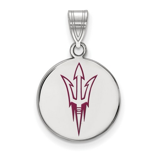 Arizona State University Sun Devils Sterling Silver Disc Pendant 2.33 gr