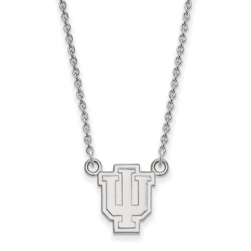 Indiana University Hoosiers Small Pendant Necklace in Sterling Silver 2.94 gr