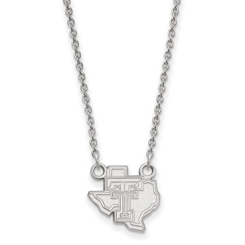 Texas Tech University Red Raiders Small Sterling Silver Pendant Necklace 2.95 gr