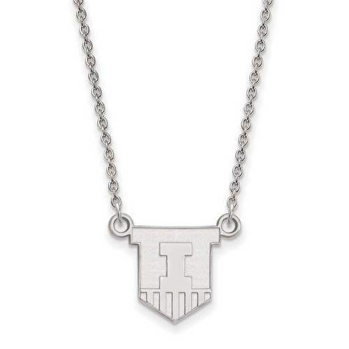 University of Illinois Fighting Illini Sterling Silver Pendant Necklace 2.93 gr
