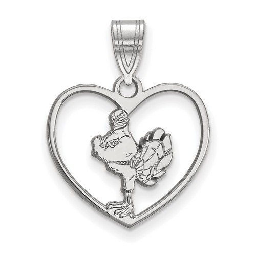 Virginia Tech Hokies Sterling Silver Heart Pendant 1.27 gr