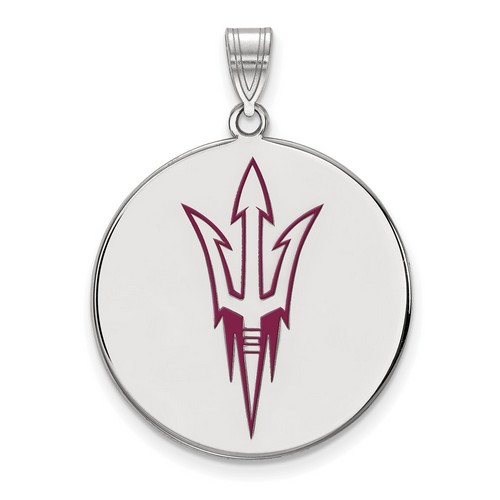 Arizona State University Sun Devils XL Disc Sterling Silver Pendant 5.84 gr