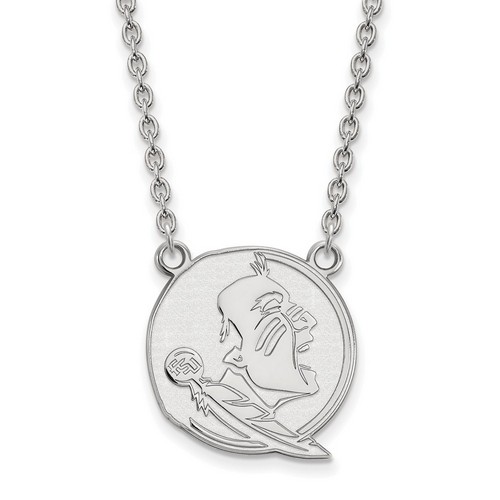 Florida State University Seminoles Large Sterling Silver Pendant Necklace 6.32gr