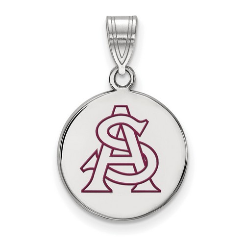 Arizona State University Sun Devils Medium Disc Sterling Silver Pendant 2.33 gr