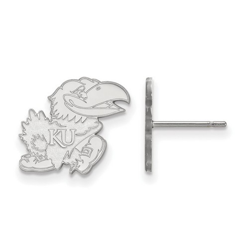 University of Kansas Jayhawks Small Post Earrings in Sterling Silver 1.83 gr