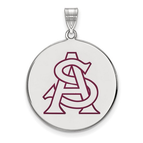 Arizona State University Sun Devils XL Disc Sterling Silver Pendant 5.81 gr