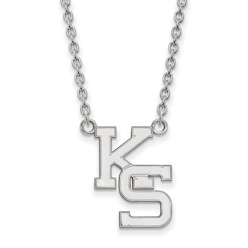 Kansas State University Wildcats Large Sterling Silver Pendant Necklace 5.09 gr