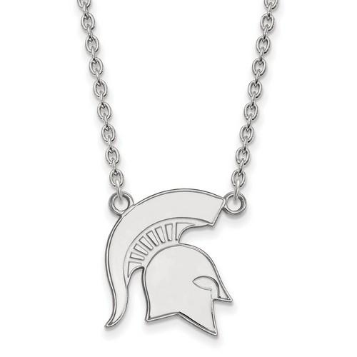 Michigan State University Spartans Large Sterling Silver Pendant Necklace 5.72gr
