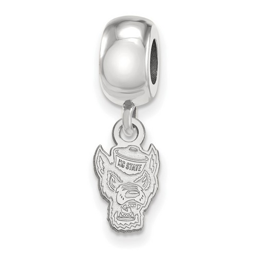 NC State University Wolfpack XS Dangle Bead Charm in Sterling Silver 2.64 gr