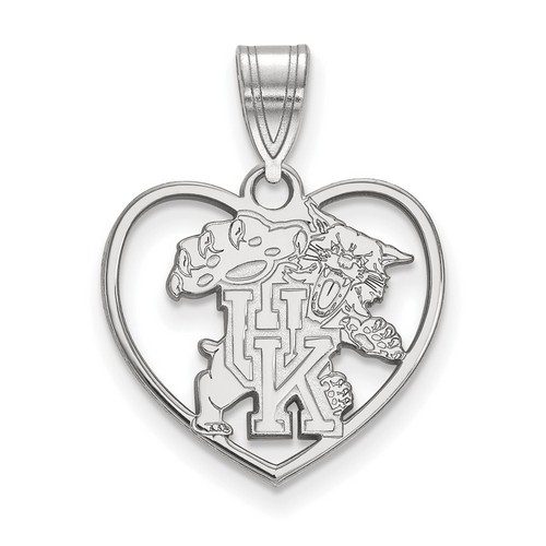 University of Kentucky Wildcats Sterling Silver Heart Pendant 1.67 gr