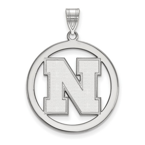 University of Nebraska Cornhuskers Large Sterling Silver Circle Pendant 3.90 gr