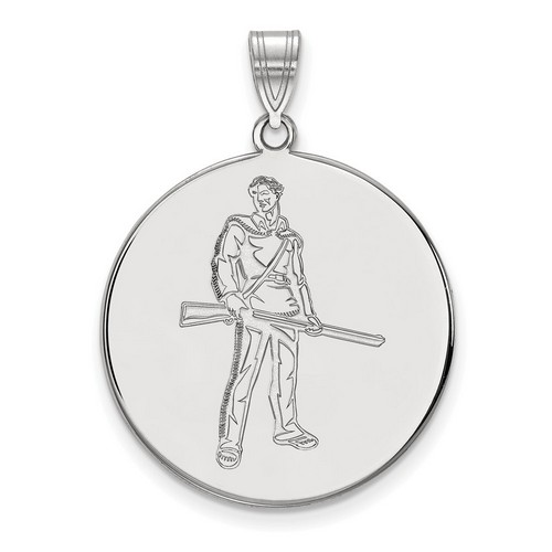 West Virginia University Mountaineers XL Disc Pendant in Sterling Silver 5.96 gr