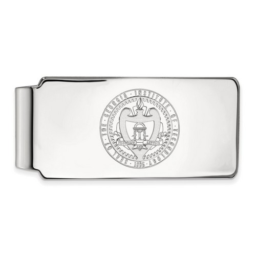 Georgia Tech Yellow Jackets Money Clip Crest in Sterling Silver 17.24 gr