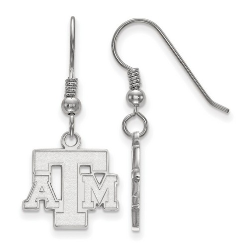 Texas A&M University Aggies Small Dangle Earrings in Sterling Silver 2.06 gr