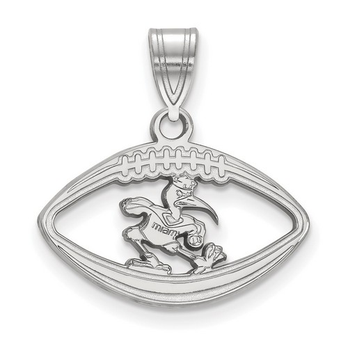 University of Miami Hurricanes Sterling Silver Football Pendant 1.49 gr