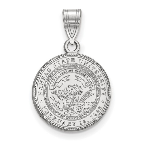 Kansas State University Wildcats Medium Crest Pendant in Sterling Silver 2.42 gr