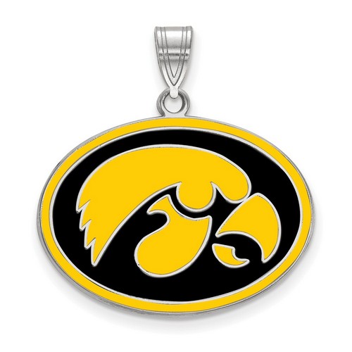 University of Iowa Hawkeyes Large Pendant in Sterling Silver 3.78 gr