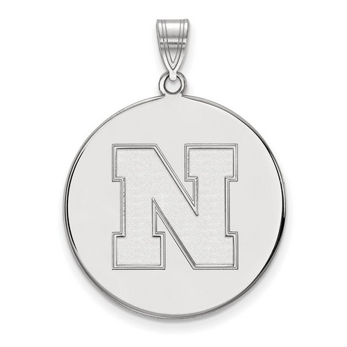 University of Nebraska Cornhuskers XL Disc Pendant in Sterling Silver 5.54 gr