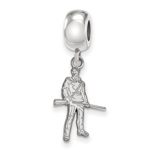 West Virginia University Mountaineers Small Sterling Silver Dangle Bead 3.04 gr