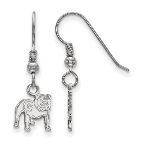 University of Georgia Bulldogs XS Dangle Earrings in Sterling Silver 1.20 gr