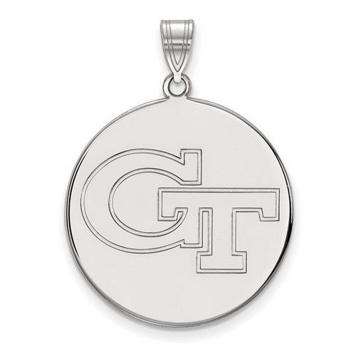 Georgia Tech Yellow Jackets XL Disc Pendant in Sterling Silver 5.93 gr