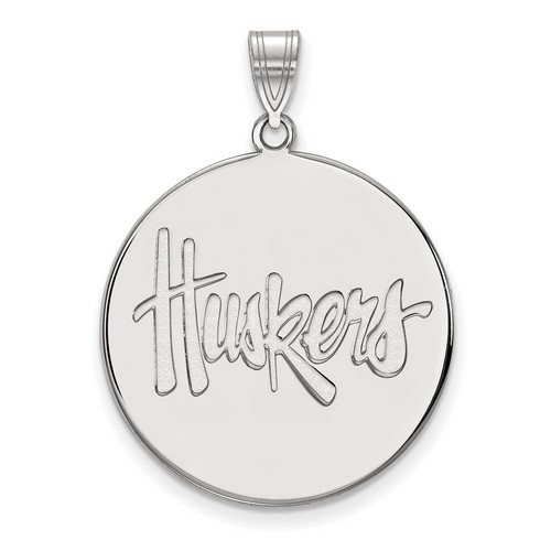 University of Nebraska Cornhuskers XL Disc Pendant in Sterling Silver 5.79 gr