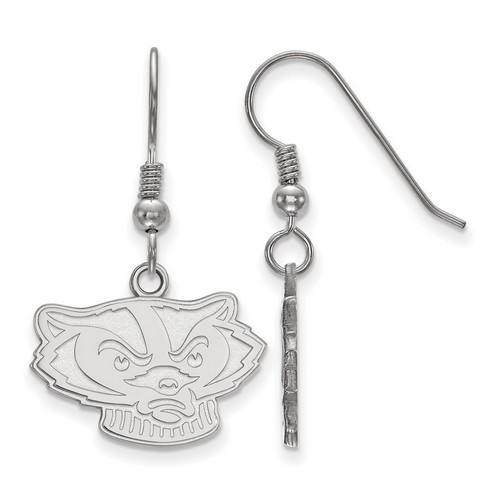 University of Wisconsin Badgers Small Dangle Earrings in Sterling Silver 3.33 gr