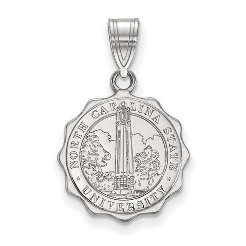 NC State University Wolfpack Medium Crest Pendant in Sterling Silver 2.16 gr
