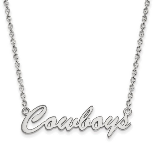 Oklahoma State University Cowboys Medium Sterling Silver Pendant Necklace 5.38gr
