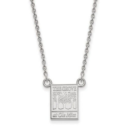 University of Mississippi Rebels Small Sterling Silver Pendant Necklace 3.15 gr