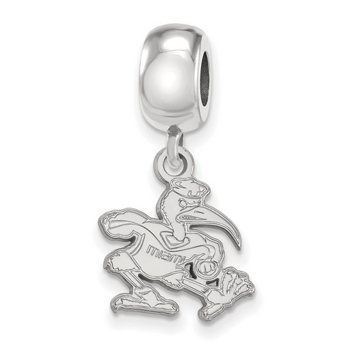 University of Miami Hurricanes Small Dangle Bead in Sterling Silver 3.41 gr