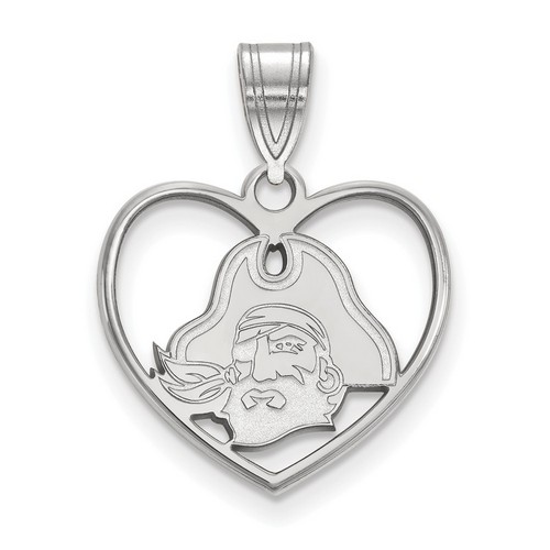 East Carolina University Pirates Sterling Silver Heart Pendant 1.61 gr