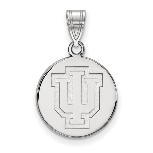 Indiana University Hoosiers Medium Disc Pendant in Sterling Silver 2.28 gr